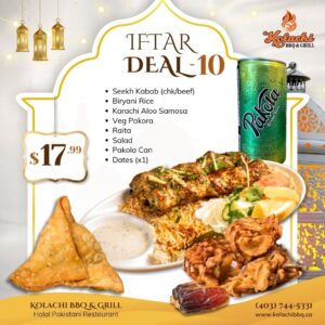 Kolachi BBQ & Grill Calgary Halal Pakistani Restaurant Ramadan Iftar Deals Box