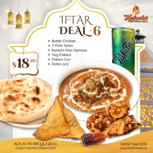 Kolachi BBQ & Grill Calgary Halal Pakistani Restaurant Ramadan Iftar Deals Box