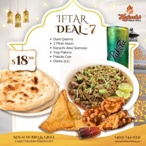 Kolachi BBQ & Grill Calgary Halal Pakistani Restaurant Ramadan Iftar Deals Box
