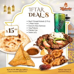 Kolachi BBQ & Grill Calgary Halal Pakistani Restaurant Ramadan Iftar Deals Box